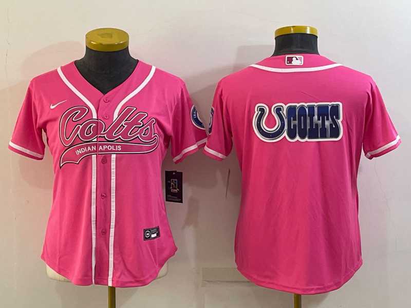 Women's Indianapolis Colts Team Big Logo Pink With Patch Cool Base Stitched Baseball Jersey,We sell and wholesale Women's Indianapolis Colts Team Big Logo Pink With Patch Cool Base Stitched Baseball Jersey on line form chian!
